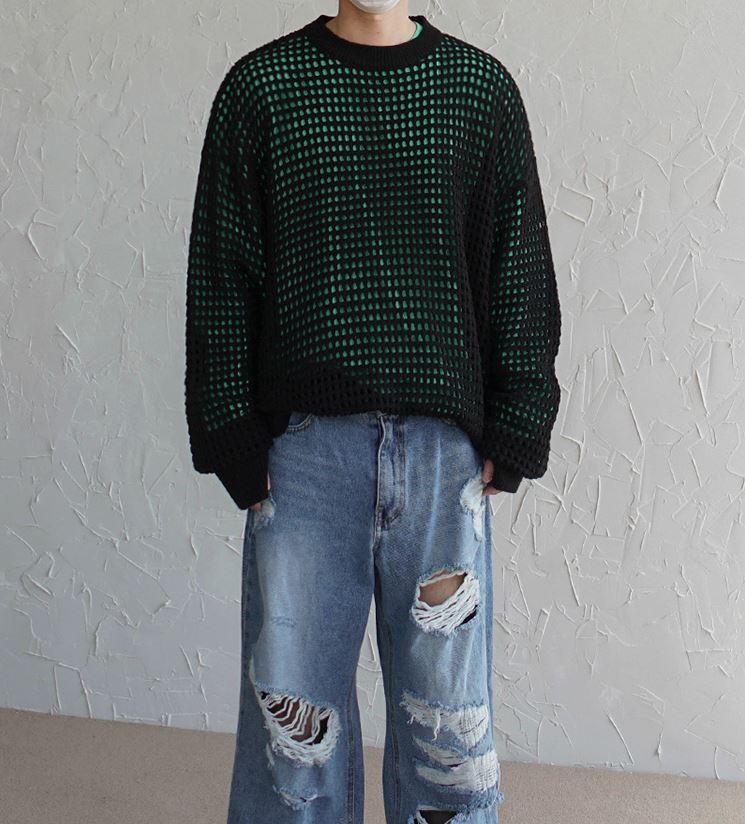 Maxct 5159 Knitted Hole Sweater