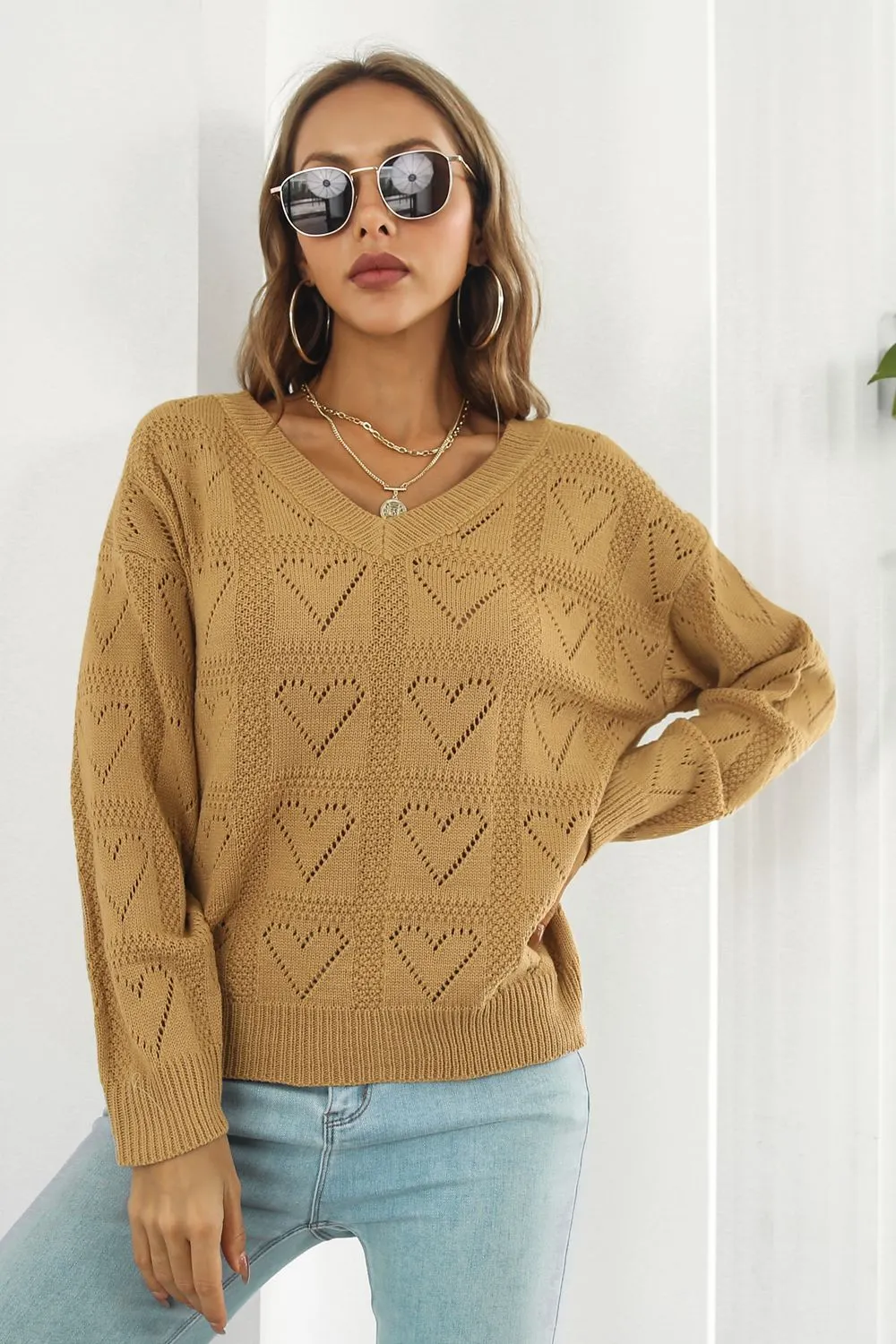 Maxct &V-Neck Drop Shoulder Sweater