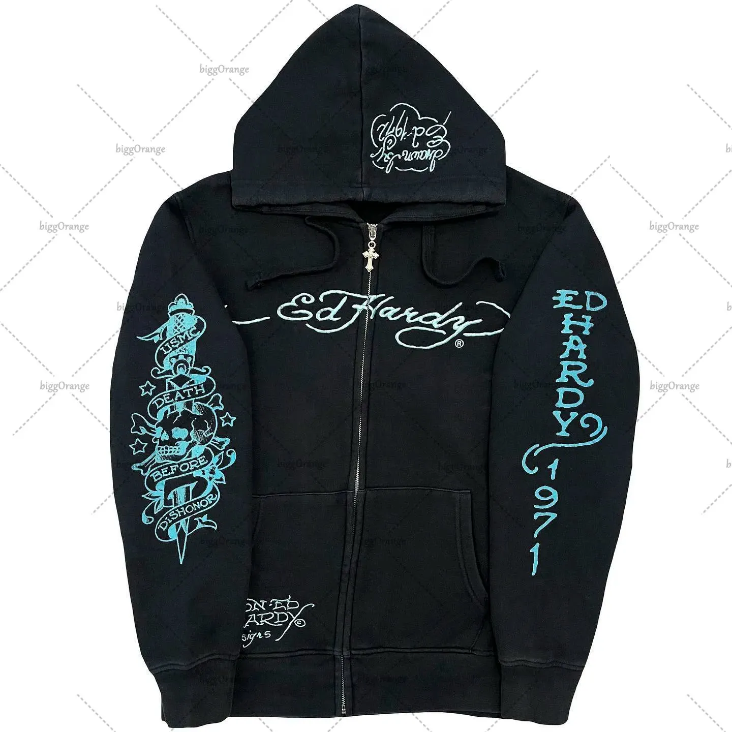 Maxct Y2K Hoodies Joker Casual Versatile Harajuku Style Zipper Sweatshirt Men Gothic Rock Skull Bones Oversized Hoodie Men Streetwear 1017