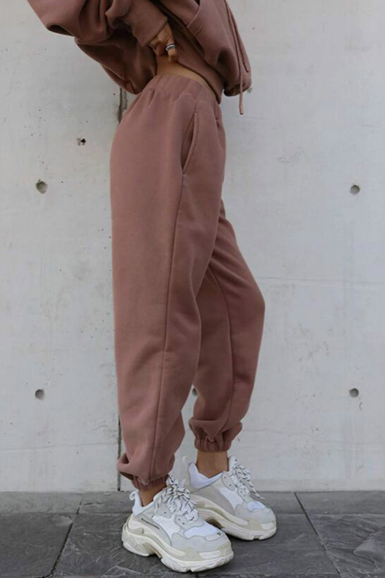 Maxct Drawstring Hoodie Crop Top & Jogger Pants