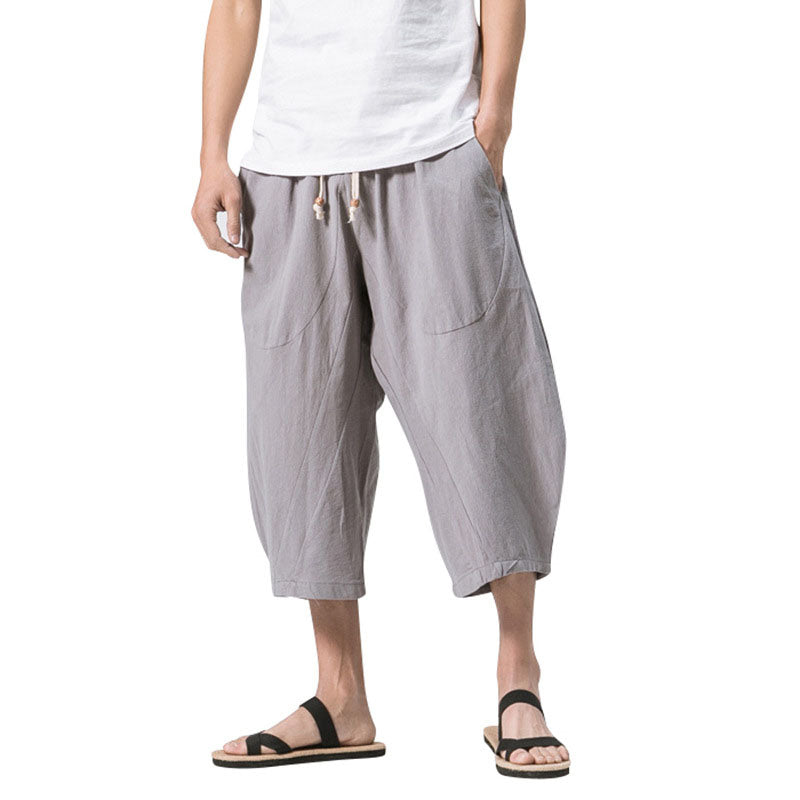Maxct Cotton Linen Loose Harem Shorts