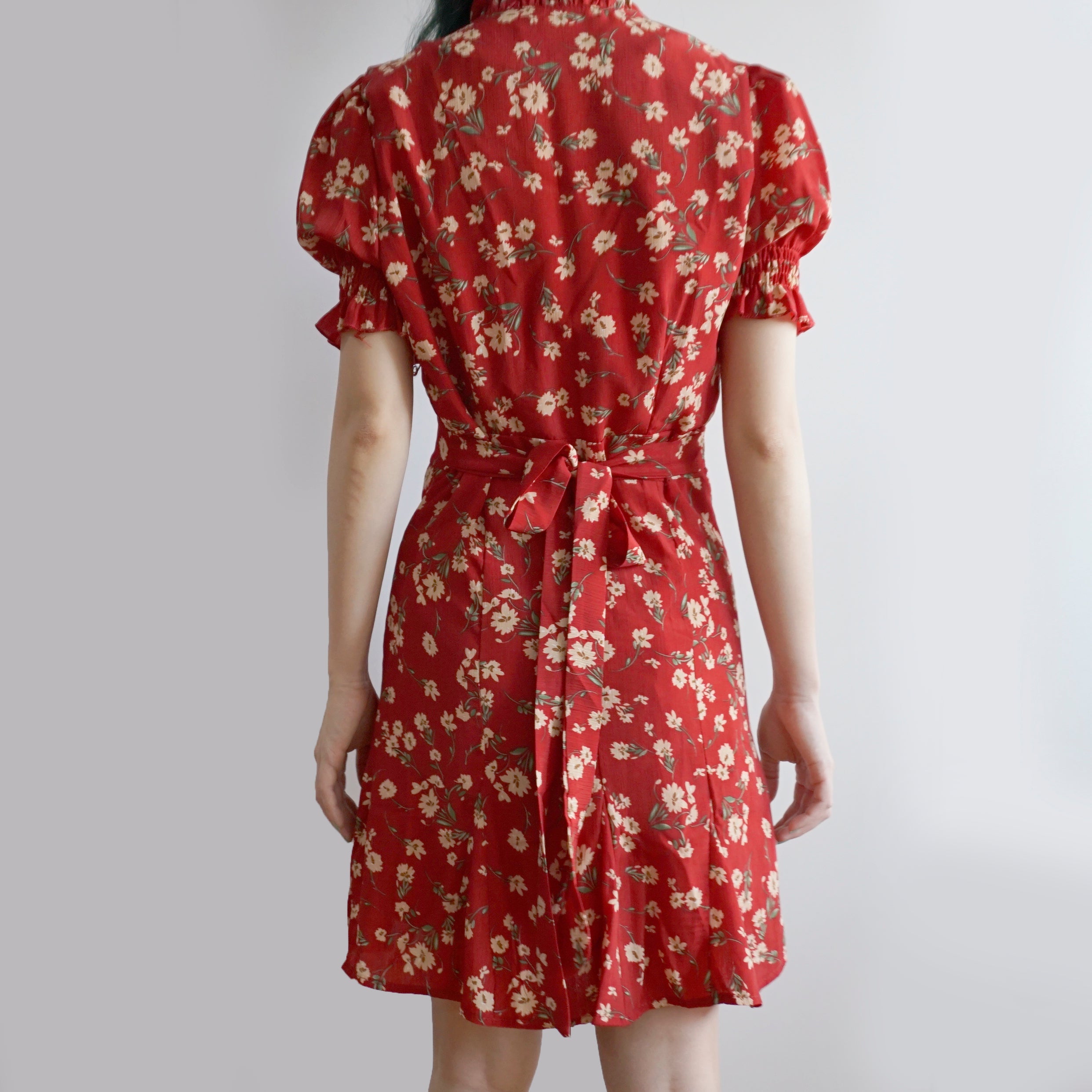 Floral Blossom Puff Sleeve Dress Maxct