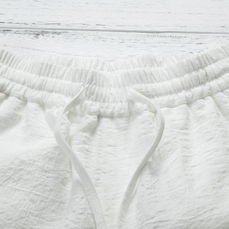 Maxct Summer Cotton Linen Loose Shorts