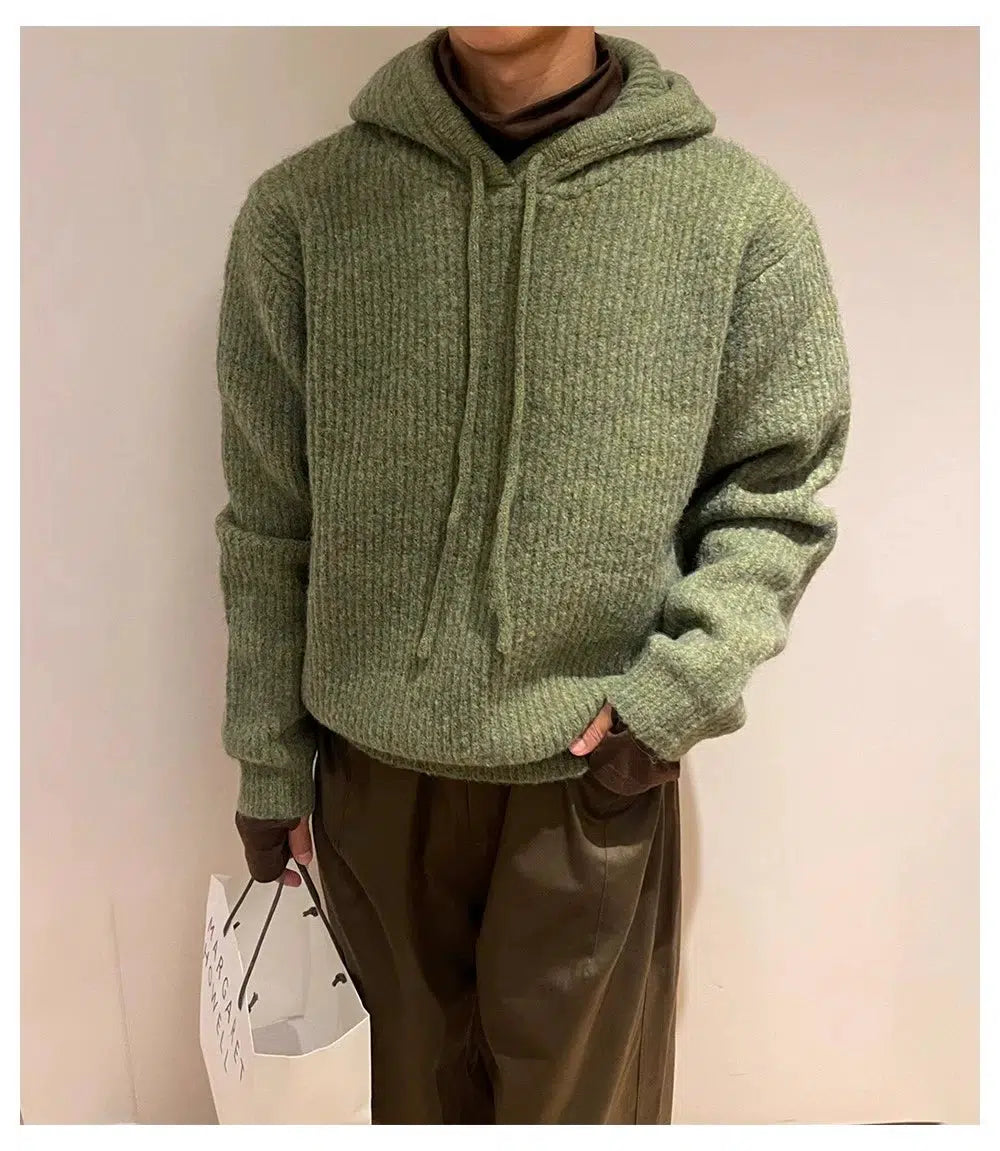 Maxct Striped Loose Fit Hooded Sweater