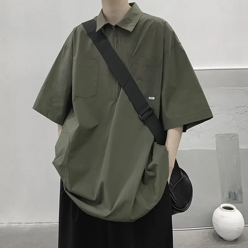 Retro Zipper Wide-sleeve Shirt Maxct