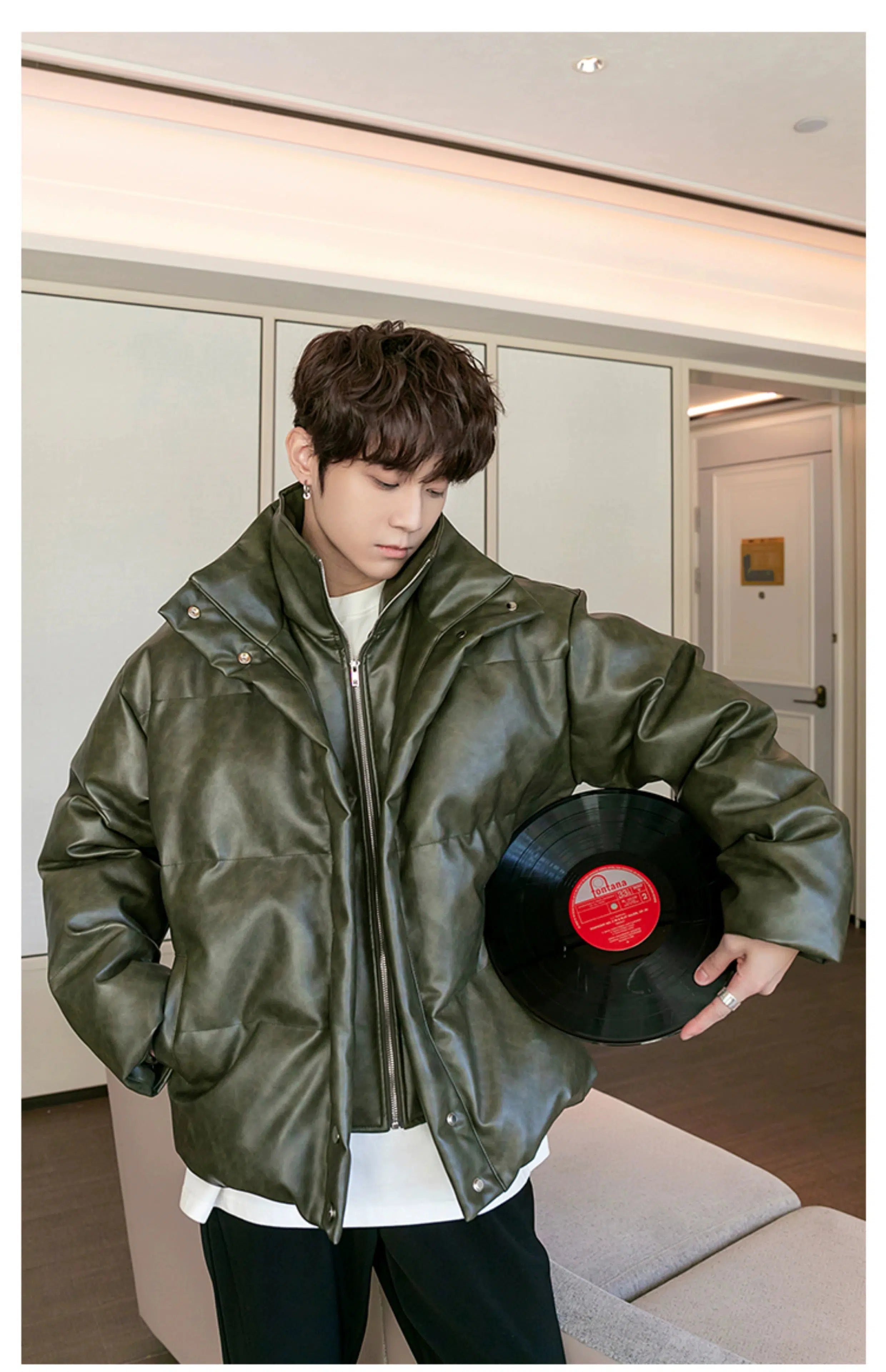 Maxct Two Piece PU Leather Down Jacket