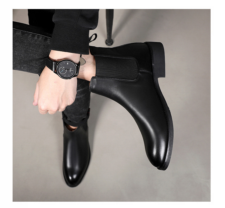 Elegant Slip-On Leather Chelsea Boots for Men - true deals club