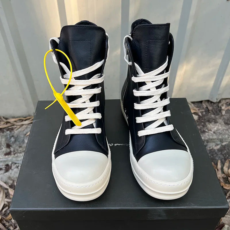 High Top Sneakers- Unisex Motorcycle Zip Boots Maxct