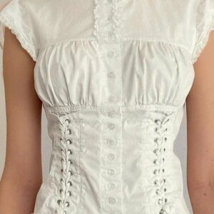 Maxct Strap Slim Short Sleeve Blouse