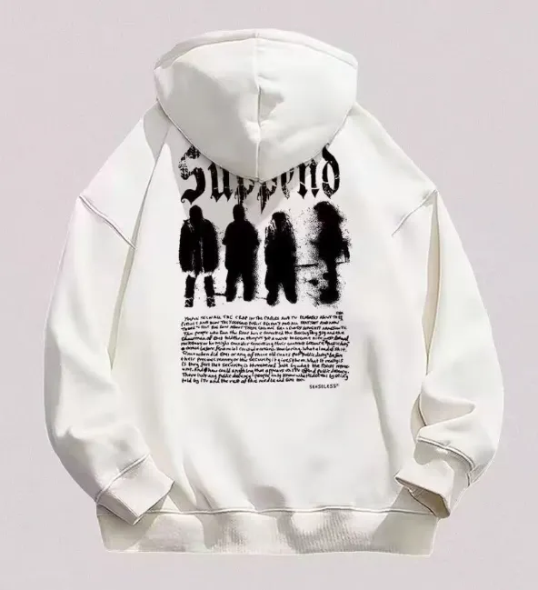 Hip Hop Letter Print Hoodie - Autumn Fleece Pullover for Men Maxct
