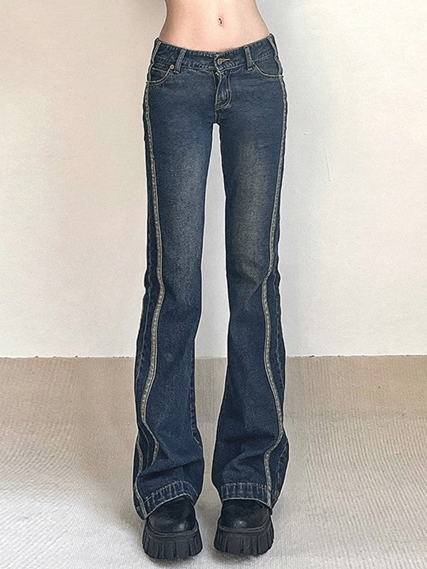 Panel Striped Vintage Flare Jeans Maxct
