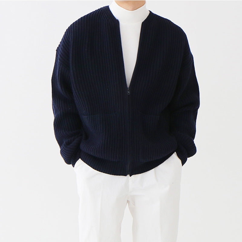 Maxct 4454 KNITTED ROUND-NECK CARDIGAN SWEATER