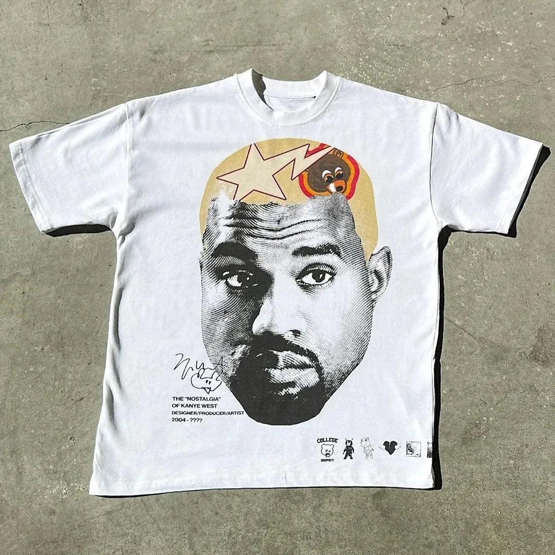 Maxct High Quality Men Hip Hop Graphic Printed T-shirts Y2K Streetwear Oversized Loose Short Sleeve Harajuku Casual Top Women Clothing