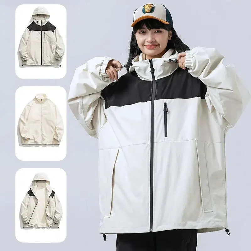 Maxct Two Piece Set Outdoor Fleece Hooded Jacket