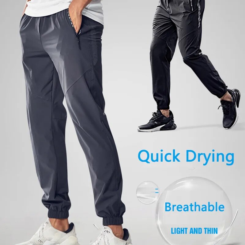 Men's Quick Dry Sports Workout Leggings with Zipper Pockets Maxct