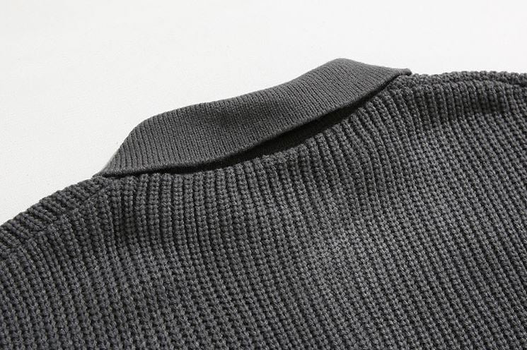 Maxct 5519 Knitted Quarter Button-Up Shirt Sweater