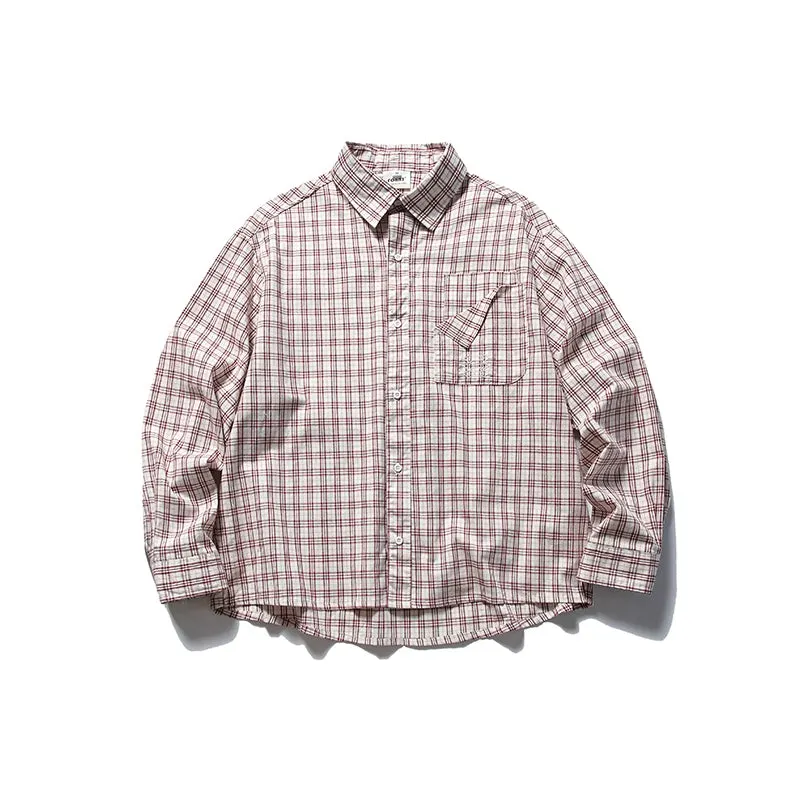 EVER Folded Pocket Green Plaid Shirt Maxct