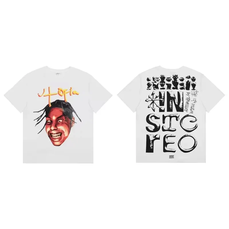 Rapper Cactus Jack T Shirt Flame Hunting Dog Letter Print Men Women Summer Oversized T-shirts Hip Hop Fashion Short Sleeve Tops
