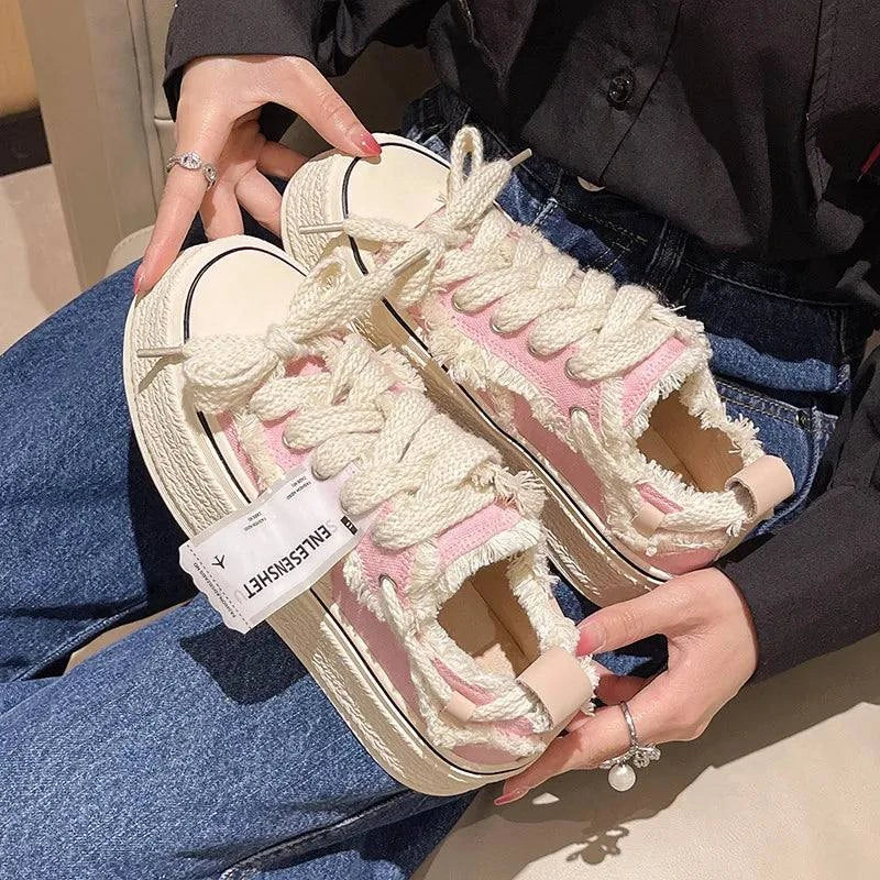 Shoes for Teen Girls Canvas Platform Sneakers Maxct