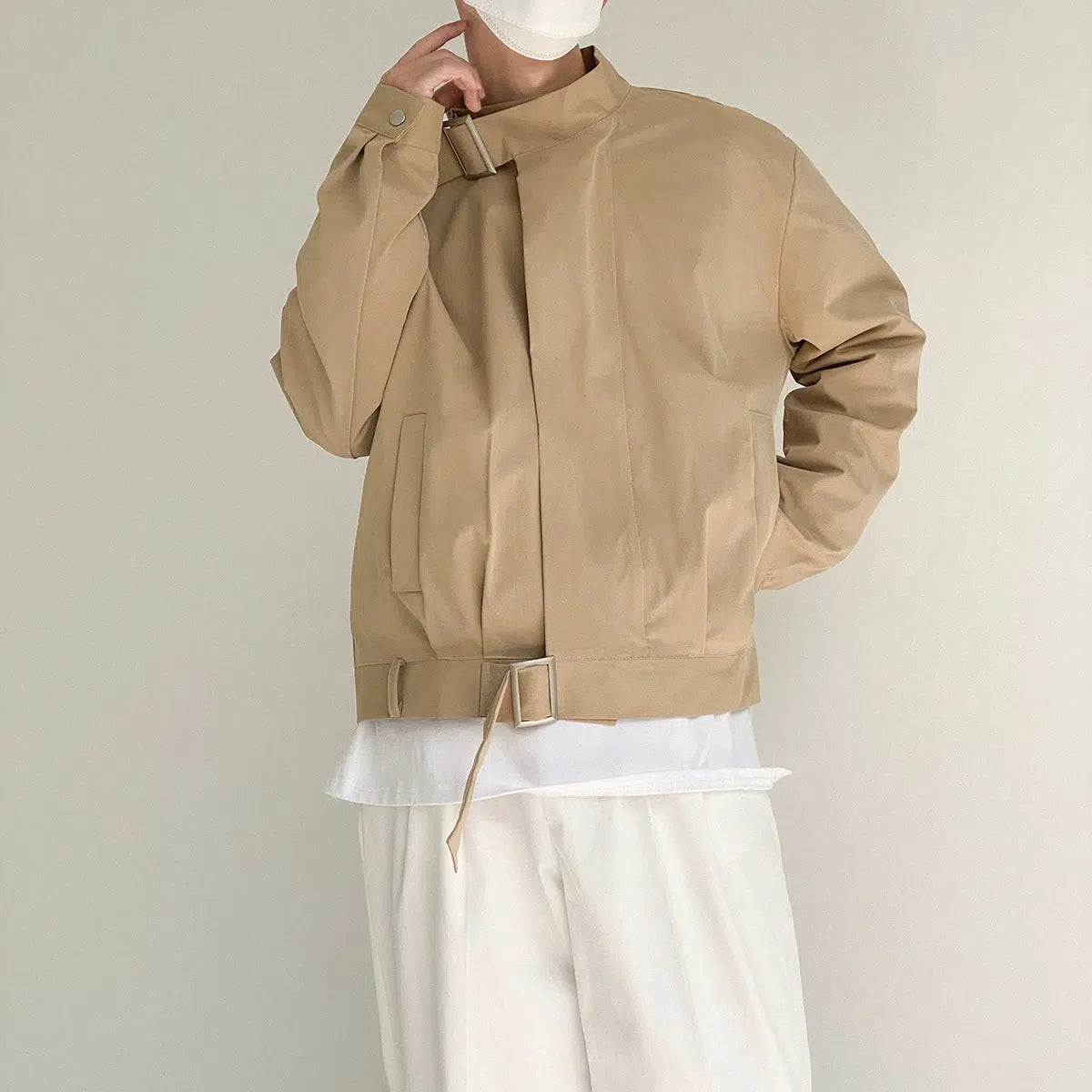 Maxct Retro Short Casual Stand Collar Jacket
