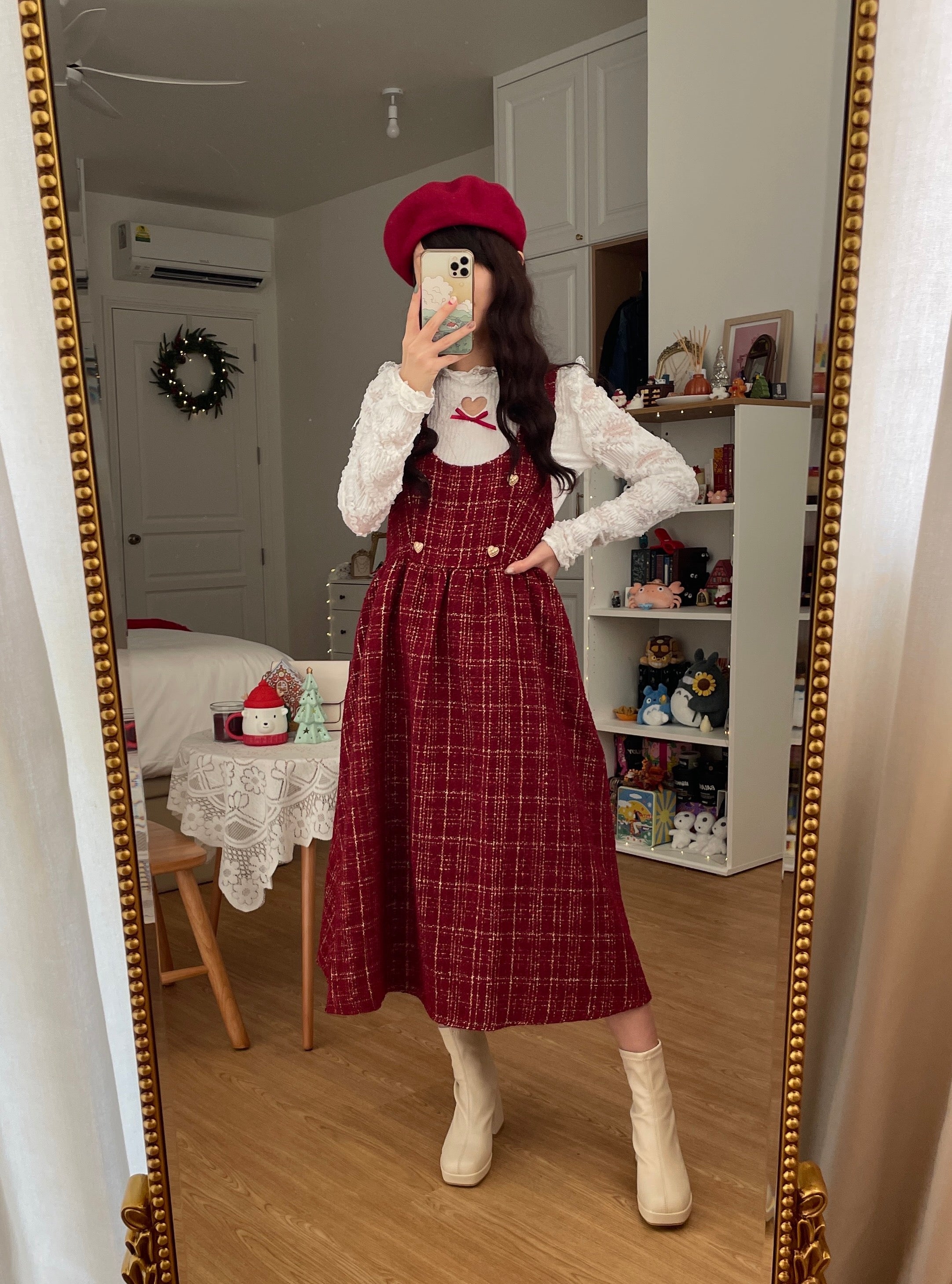 Sweet Apple Pie Plaid Pinafore Dress Maxct - Image 10