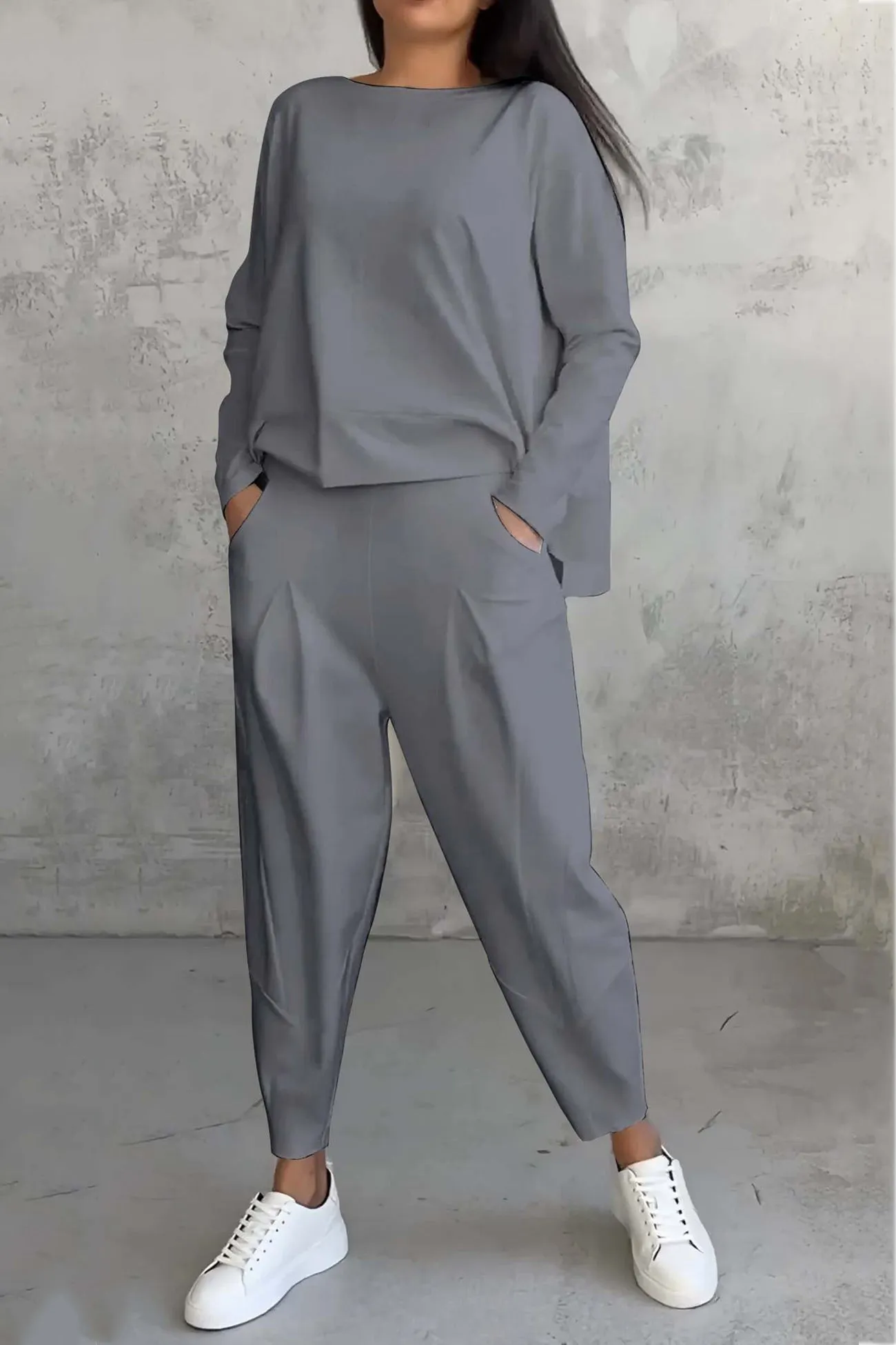 Maxct High Low Hem Sweatshirt Set