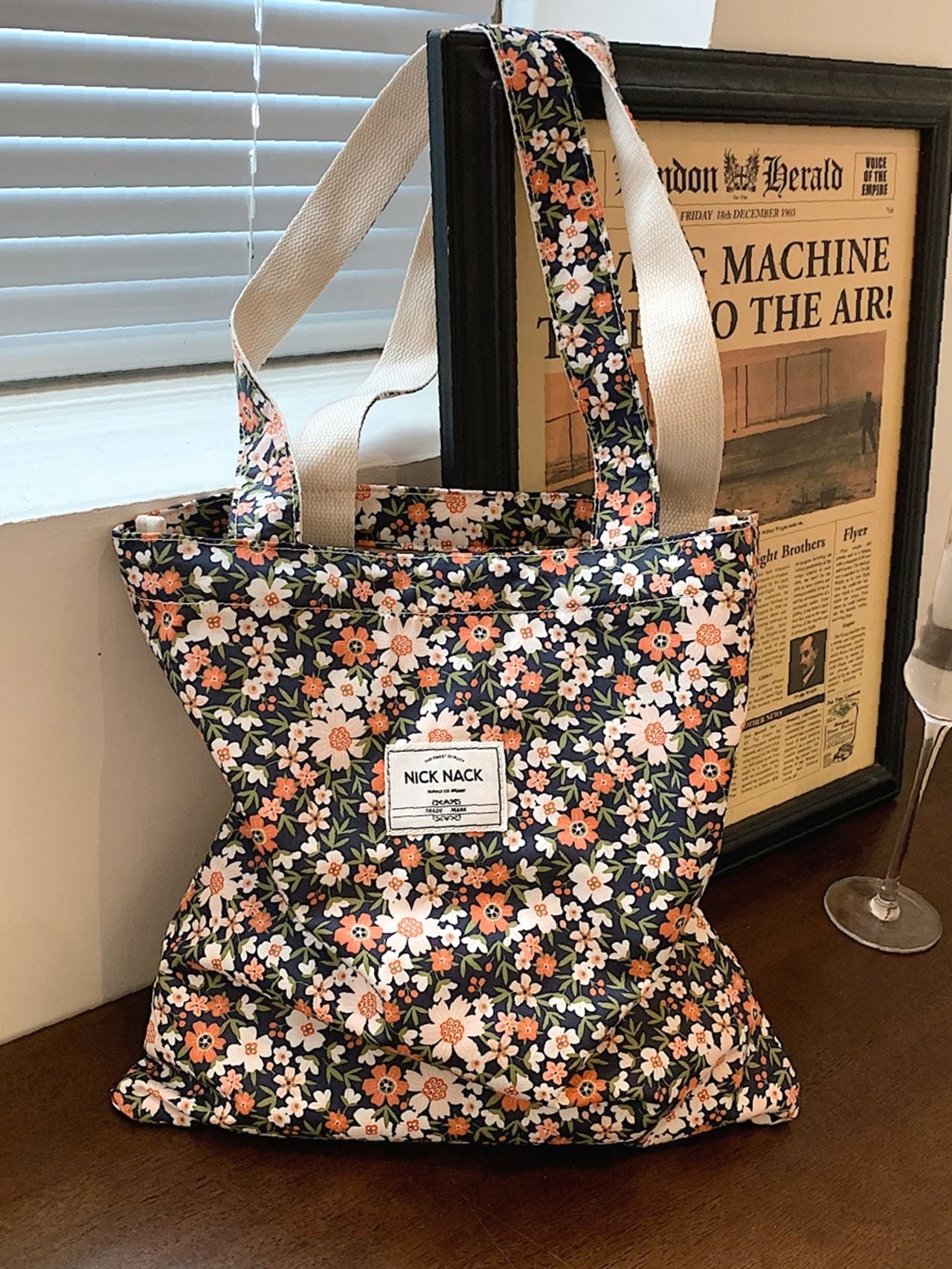 Maxct - Ditsy Floral Graphic Shopper Bag  - Women Tote Bags