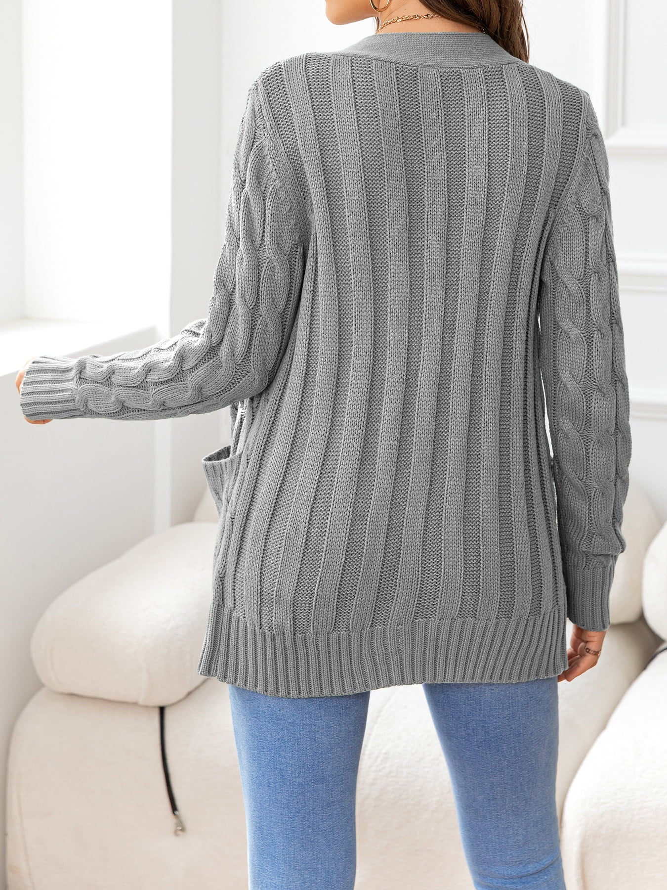 Maxct &Button Down Cable-Knit Cardigan