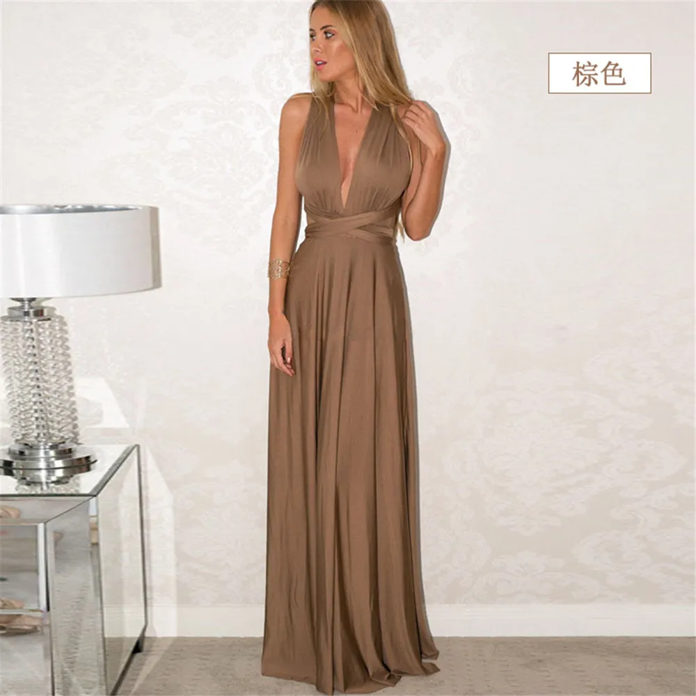 Maxct men costume ideas Multi-Wear Multi-Rope Cross Backless Sexy Bandage Dress Long Dress