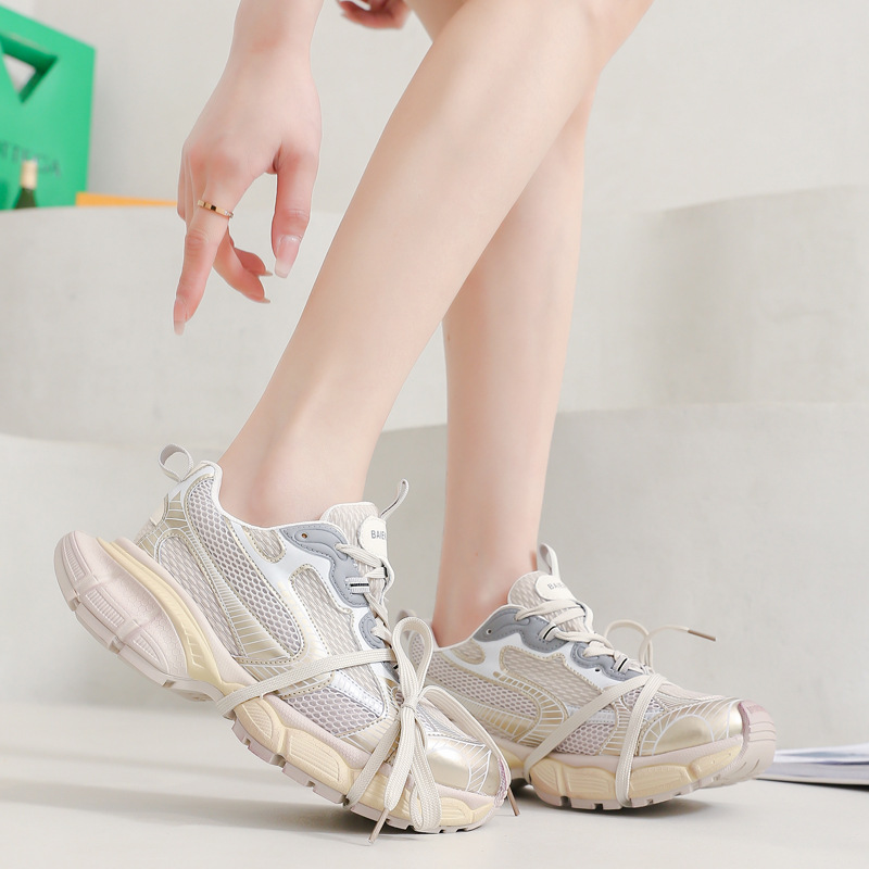 white chunky sneakers 5cm Leather Sneakers - true-deals-club