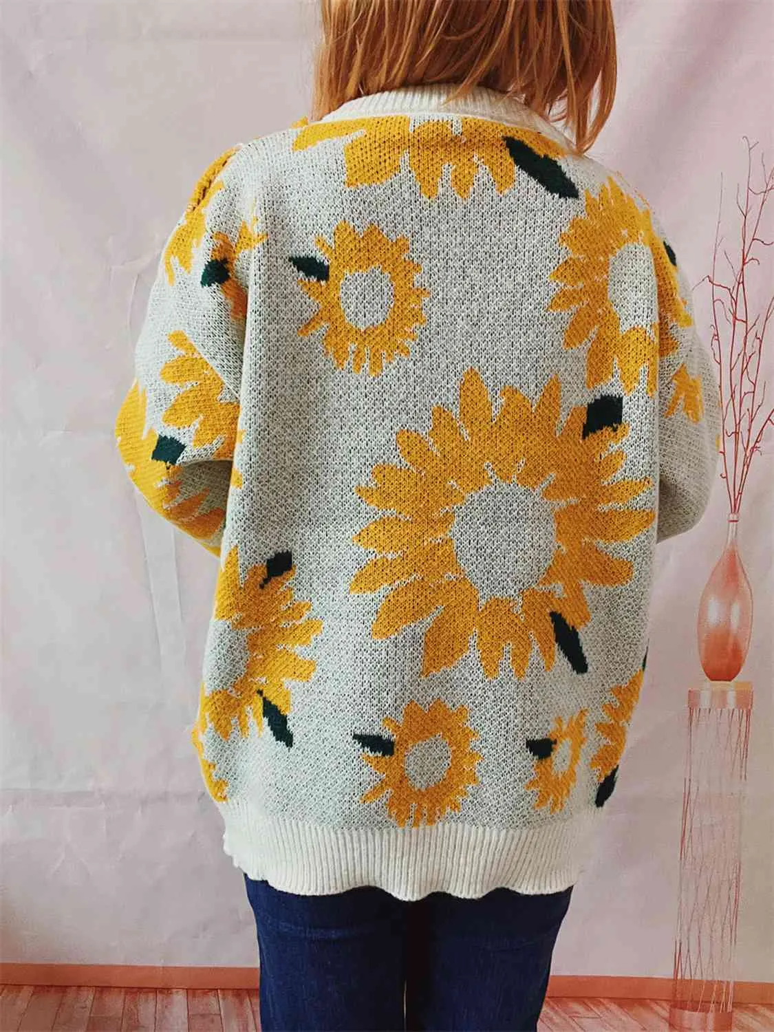 Maxct &Sunflower Dropped Shoulder Long Sleeve Sweater