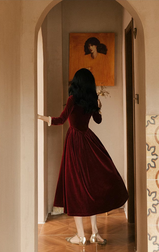 Velvet Princess Midi Dress Maxct