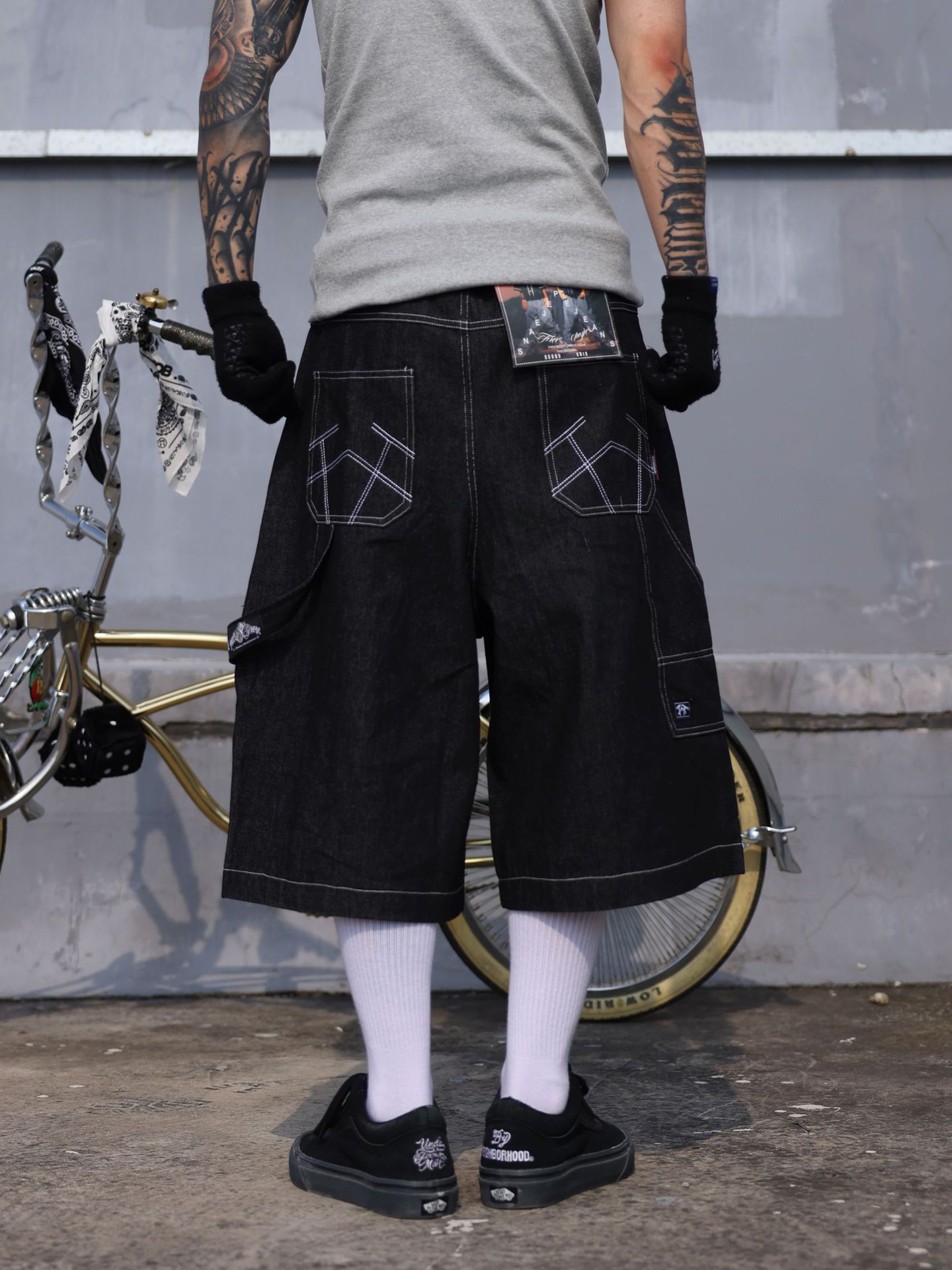 Oversized Jorts Summer Jeans Shorts Men's Wide Leg Baggy Y2K Denim Shorts