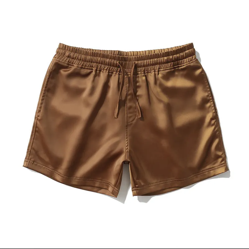 Maxct Solid Color Casual Beach Shorts