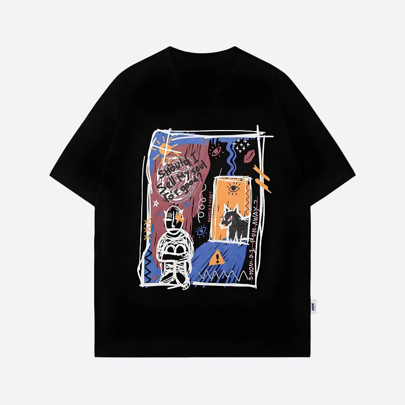 Maxct &Abstract Sketch Graphic Tee