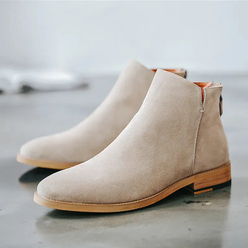 England Zip Ankle Boots Genuine Leather for Men Maxct