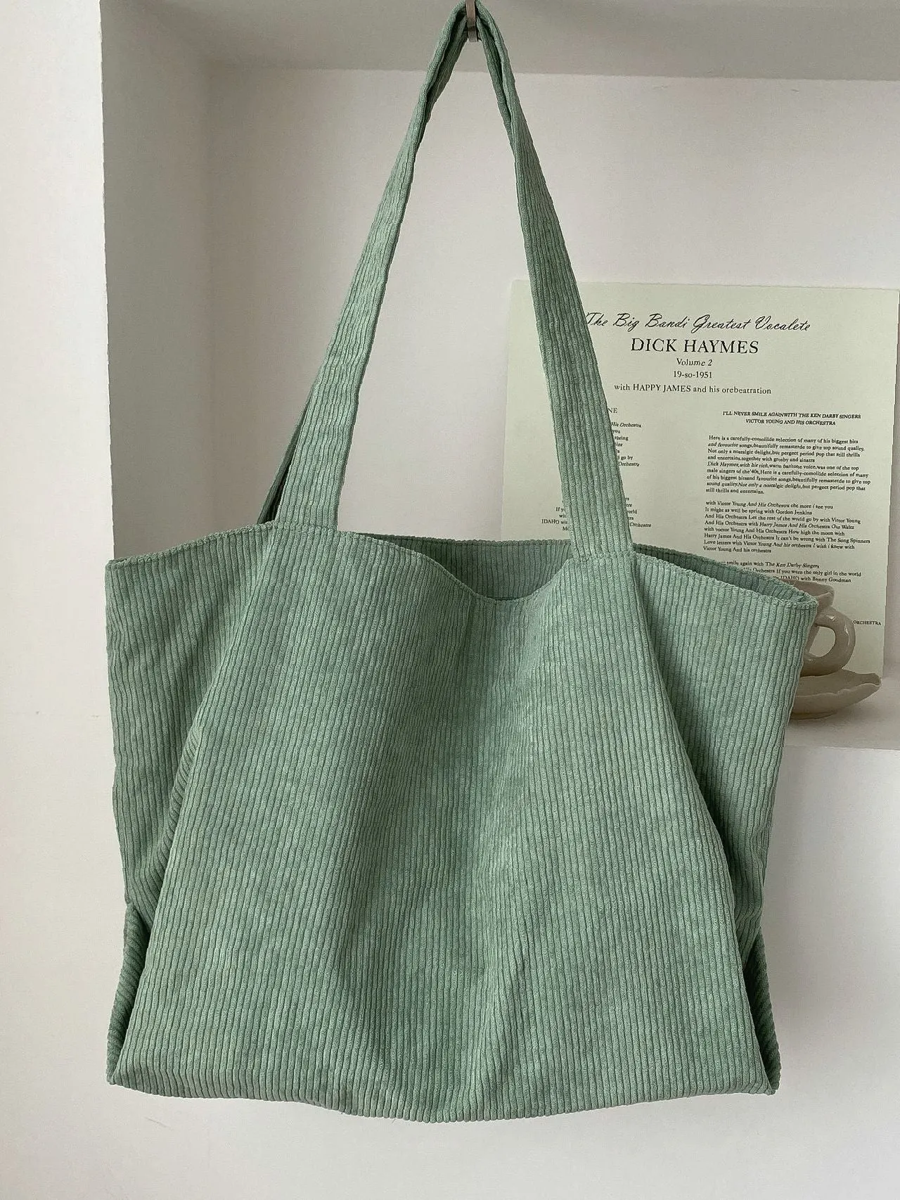 Maxct - Large Capacity Corduroy Shoulder Tote Bag  - Women Tote Bags
