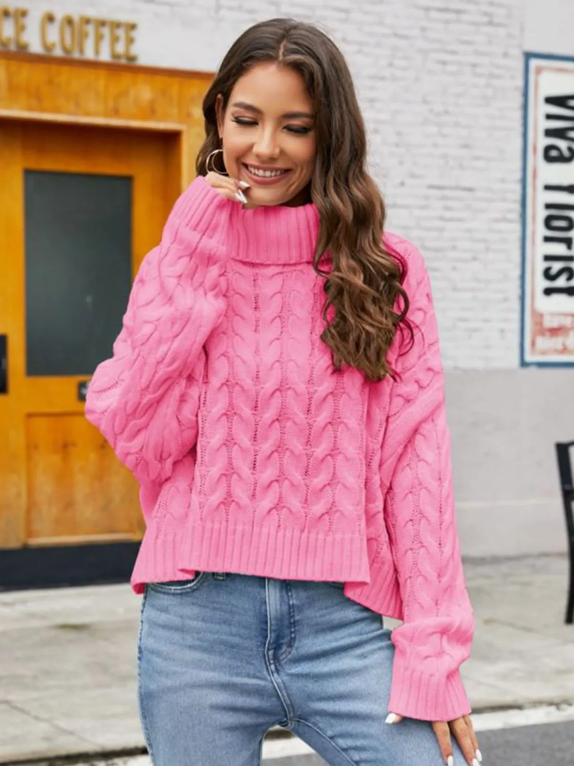 Maxct &Turtle Neck Cable-Knit Sweater
