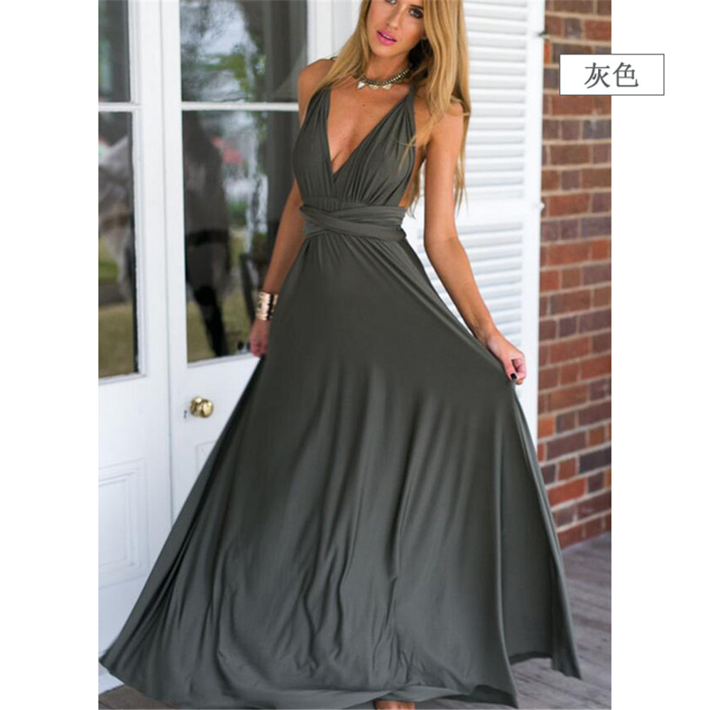 Maxct men costume ideas Multi-Wear Multi-Rope Cross Backless Sexy Bandage Dress Long Dress