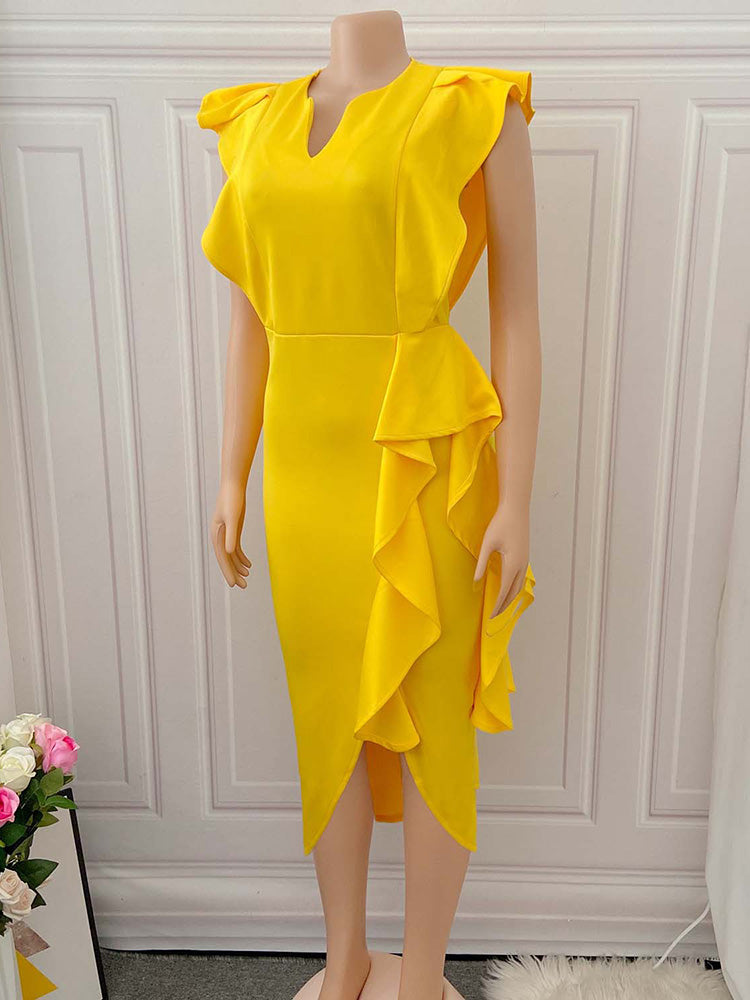 Solid Evening Dress Maxct