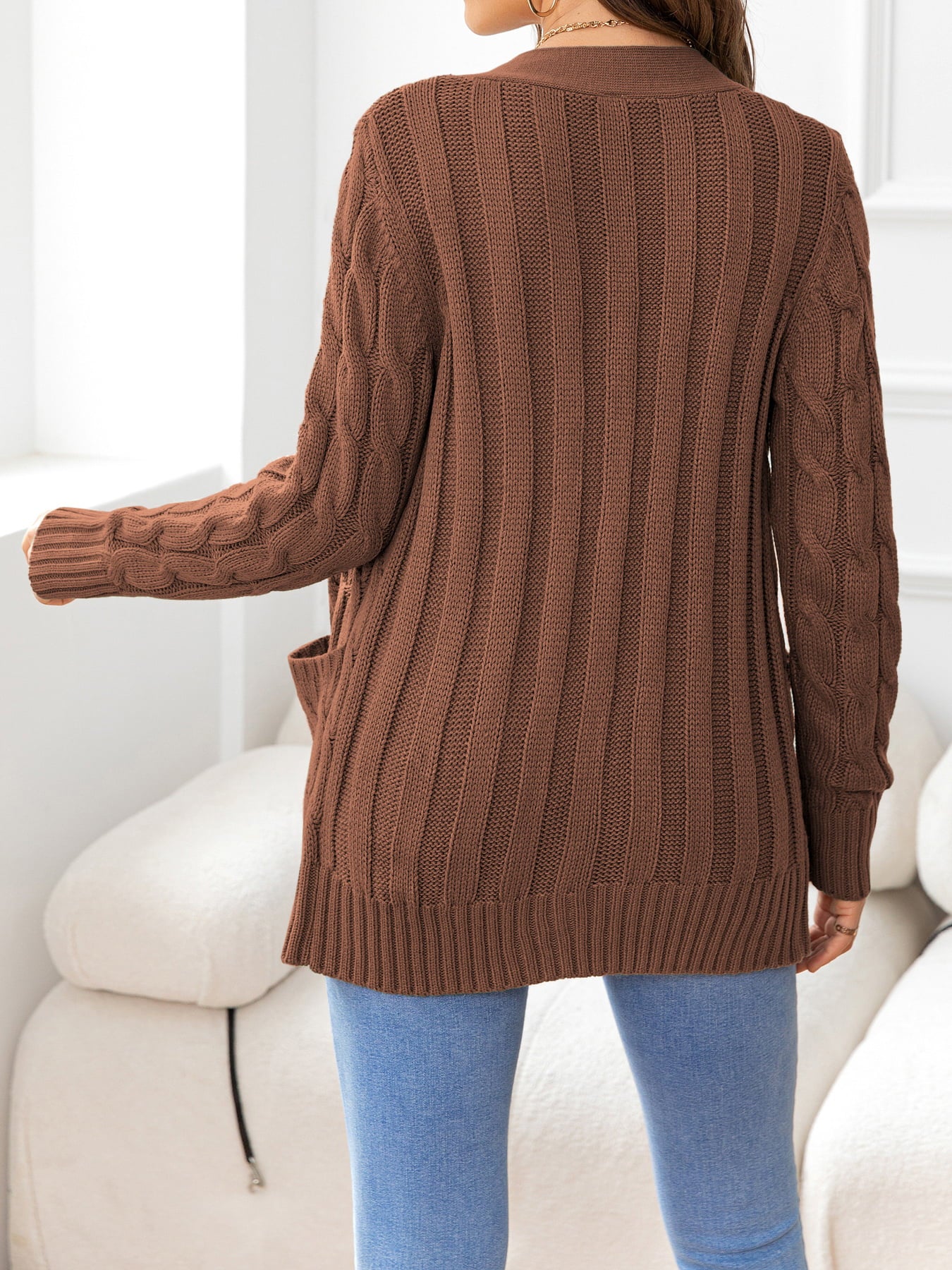 Maxct &Button Down Cable-Knit Cardigan