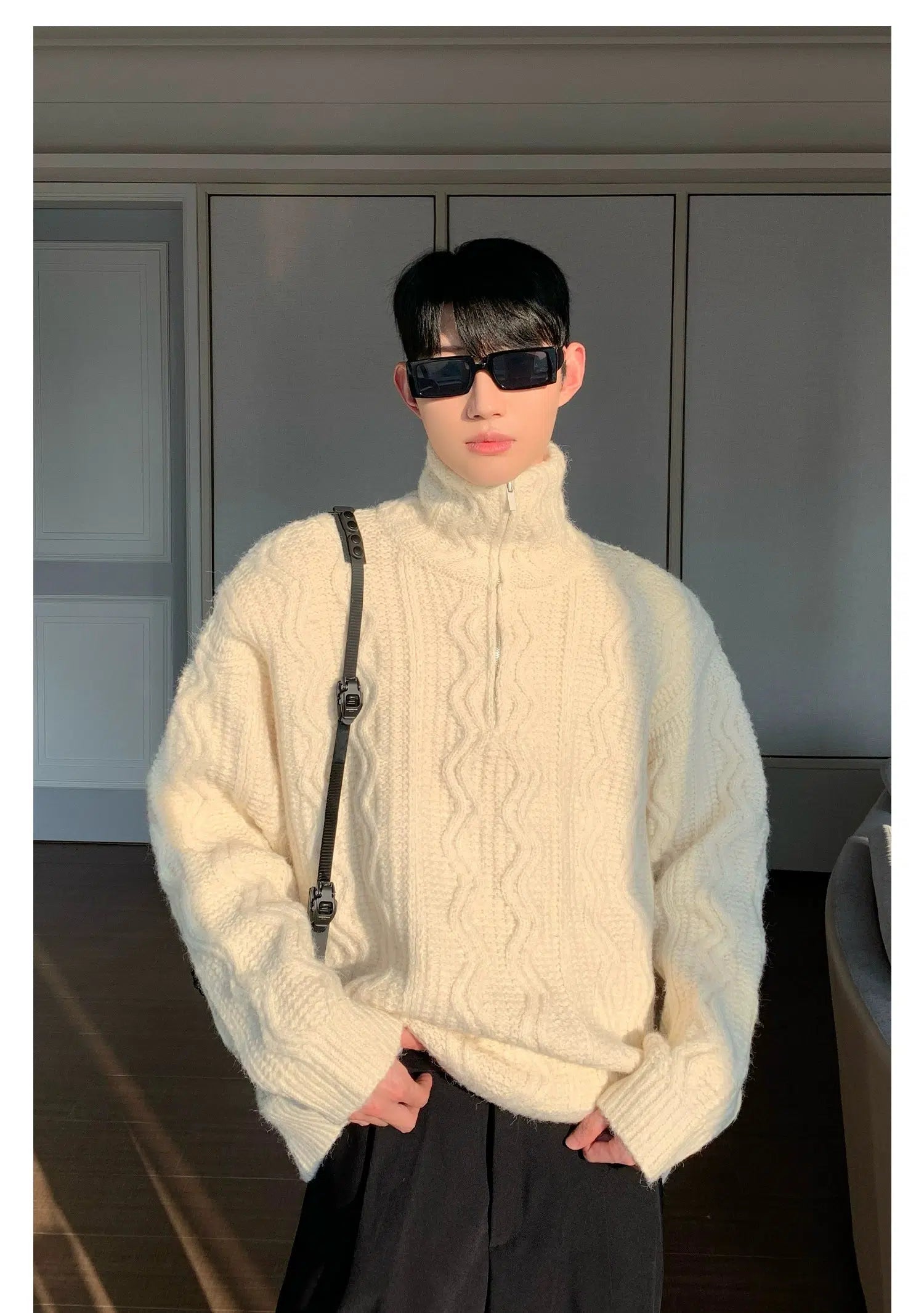 Maxct Half-zip Thickened Turtleneck Sweater