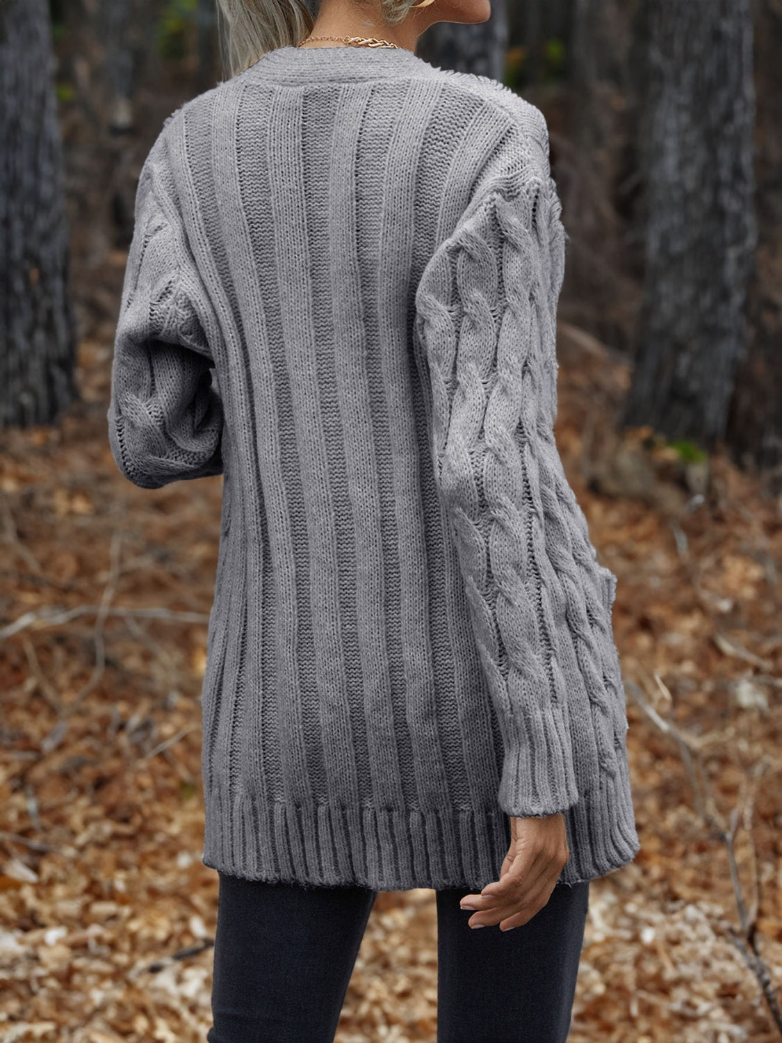 Maxct &Cable-Knit Button Down Cardigan