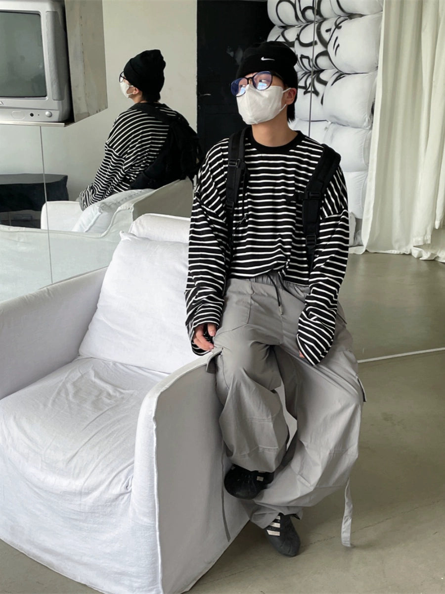 Jusho Drop Shoulder Striped Shirt Maxct