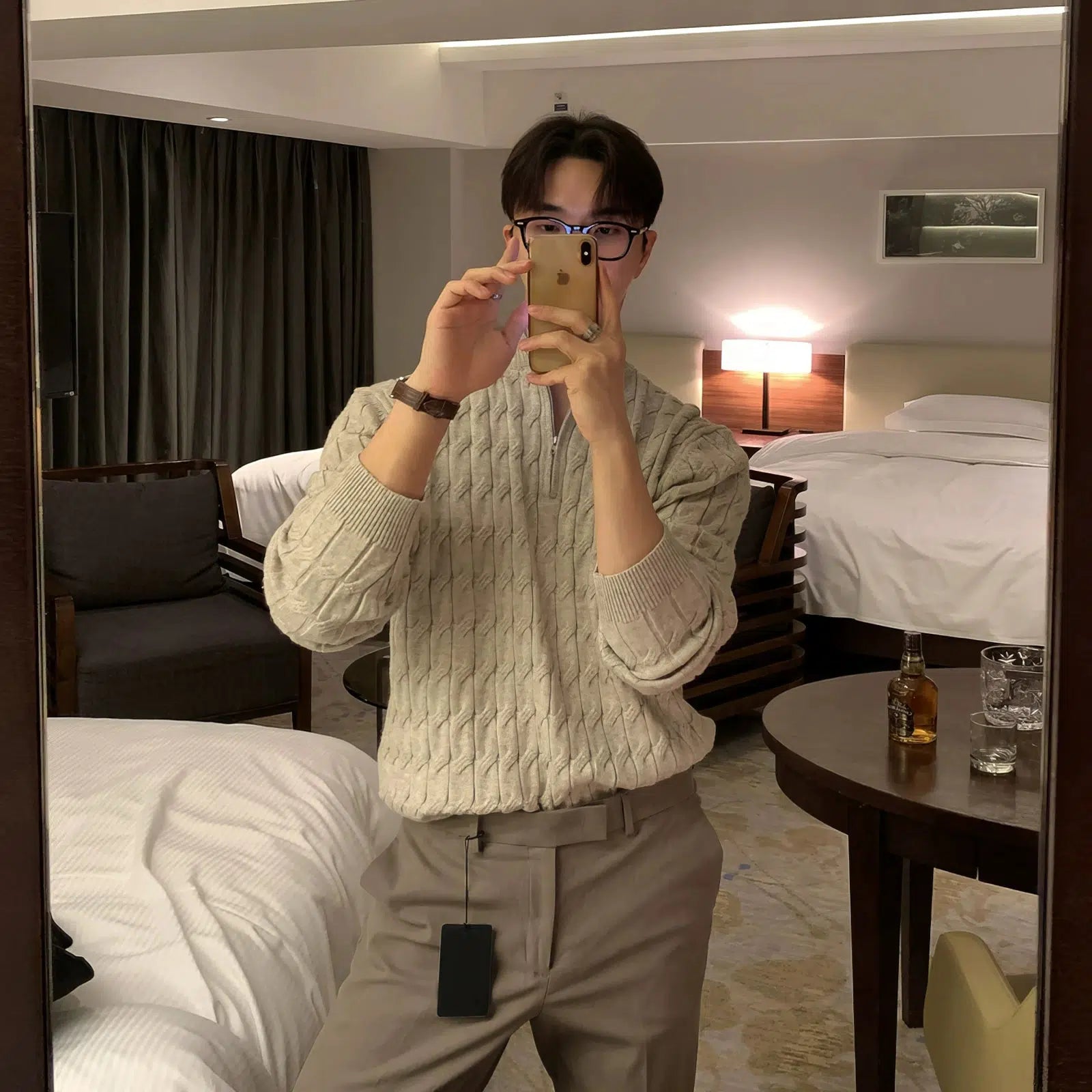 Maxct Half Zip Cable Knit Sweater