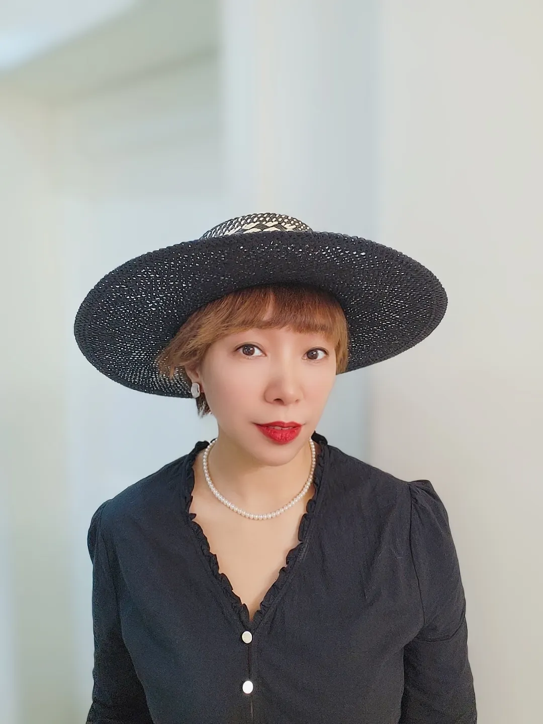 Straw Hat Japanese Style Black Brown Panama Women's Beach Big Brim