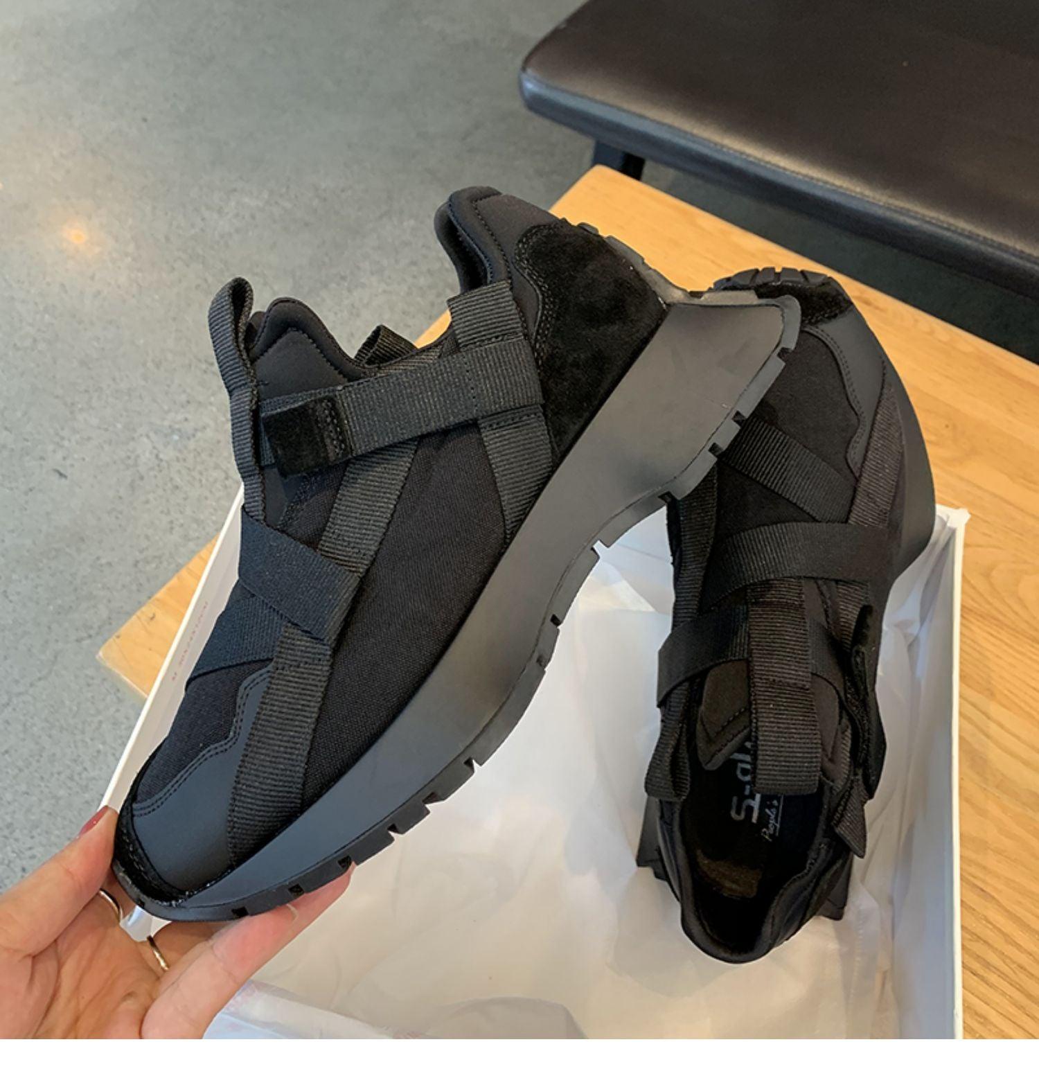 Black Chunky Sneakers for Women Maxct