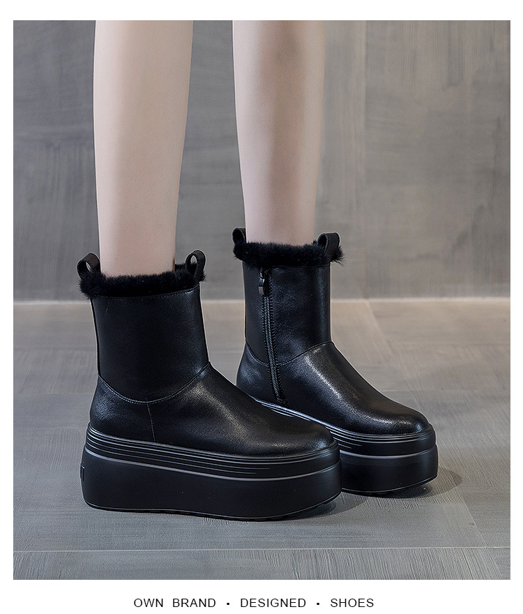 8cm Warm Microfiber Boots for Women - true-deals-club