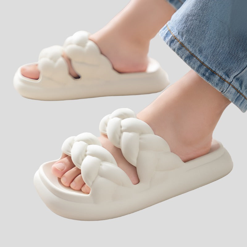 Comfort Step Women's Shower Indoor Slip On Shoes Braid Style Maxct