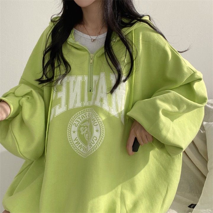 Marines Print Hoodie Baggy Pullovers Women's Sweatshirt - true deals club